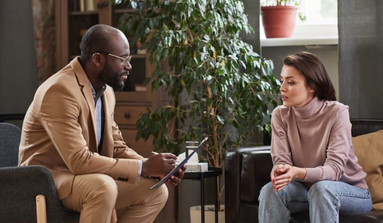 An advisor explaining options to a client